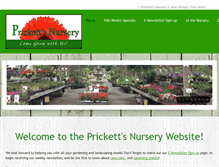 Tablet Screenshot of prickettsnursery.com